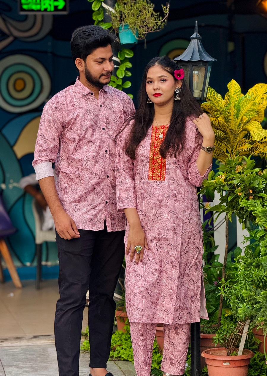 প্রিমিয়াম কোয়ালিটির কাপল সেট (শার্ট ও টু-পিস)